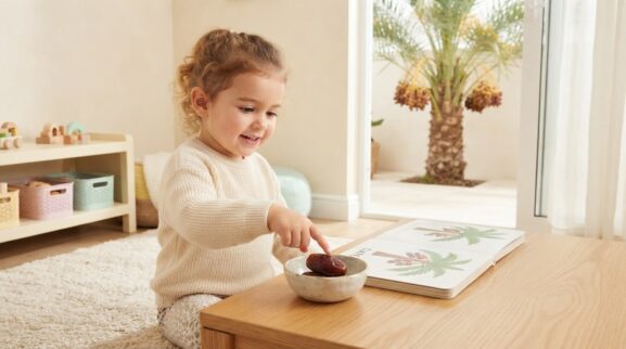 Date learning activity for a 1-year-old