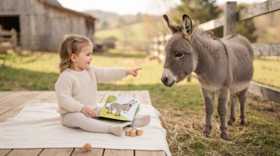 Donkey learning activity for a 1-year-old