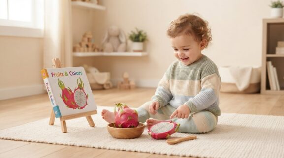 Dragon Fruit learning activity for a 1-year-old