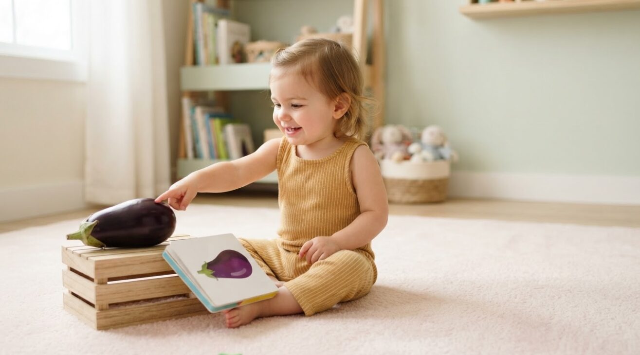 Learn the Word Eggplant for 1-Year-Old Toddlers
