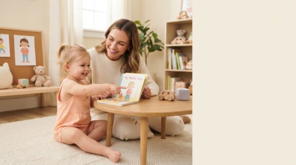 Excuse Me learning activity for a 1-year-old