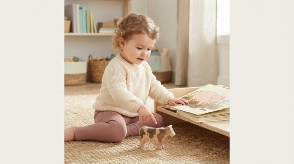 Farm learning activity for a 2-year-old