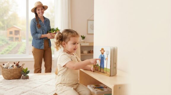 Farmer learning activity for a 2-year-old