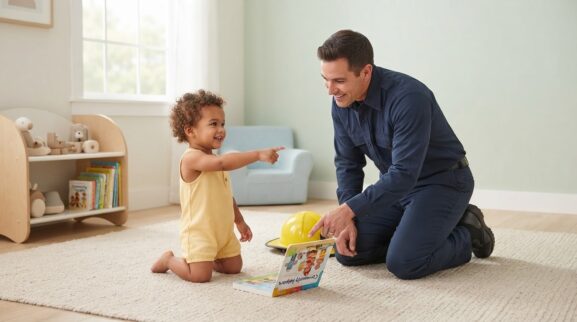 Firefighter learning activity for a 2-year-old