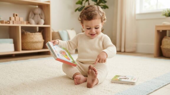 Foot learning activity for a 1-year-old