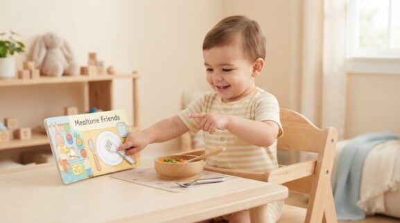 Fork learning activity for a 1-year-old