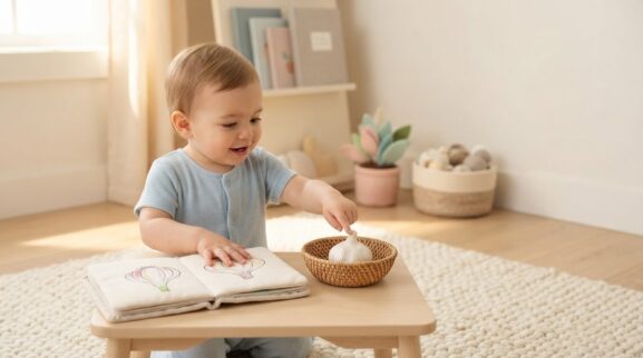Garlic learning activity for a 1-year-old