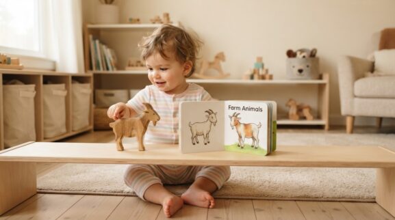 Goat learning activity for a 1-year-old