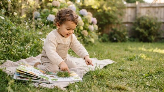 Grass learning activity for a 2-year-old