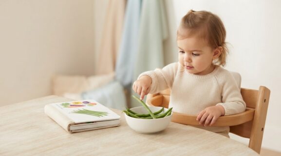 Green Bean learning activity for a 1-year-old