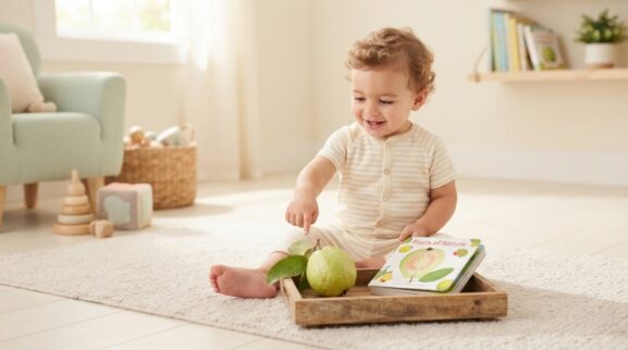 Guava learning activity for a 1-year-old