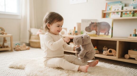 Hippopotamus learning activity for a 1-year-old