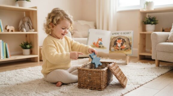 In learning activity for a 2-year-old