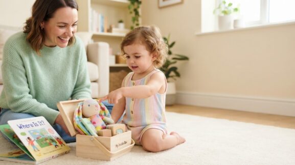 Inside learning activity for a 2-year-old