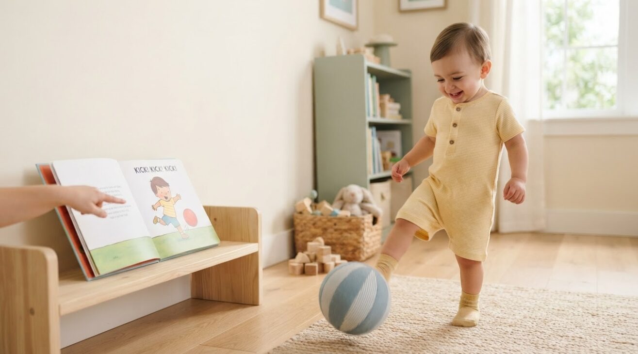 Learn the Word Kick for 1-Year-Old Toddlers