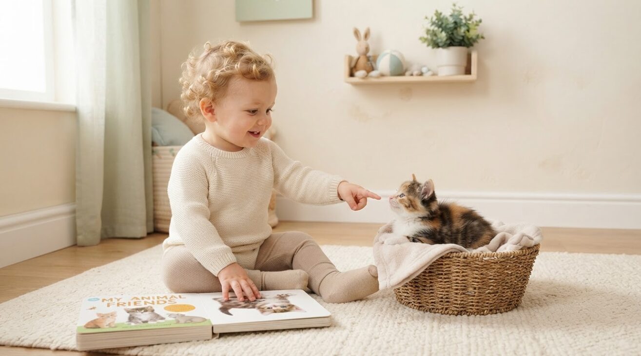 Learn the Word Kitten for 1-Year-Old Toddlers