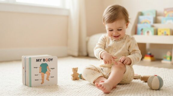 Knee learning activity for a 1-year-old