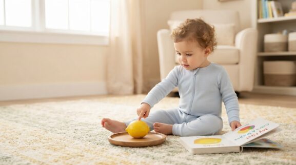 Lemon learning activity for a 1-year-old