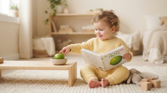 Lime learning activity for a 1-year-old