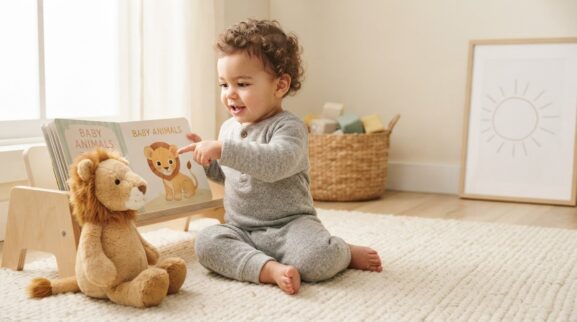 Lion learning activity for a 1-year-old