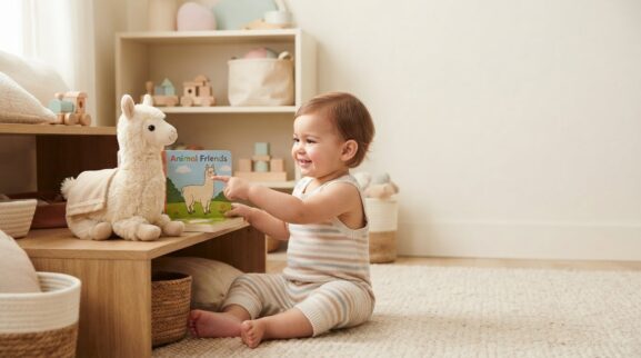 Llama learning activity for a 1-year-old