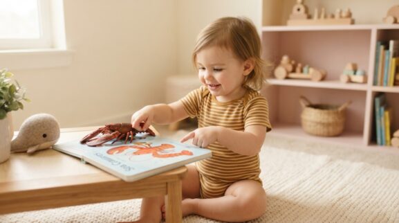 Lobster learning activity for a 1-year-old