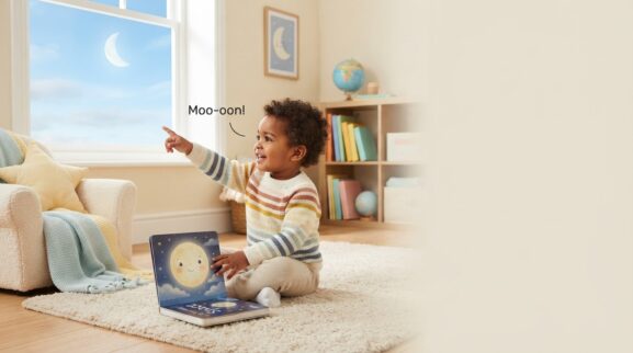 Moon learning activity for a 2-year-old