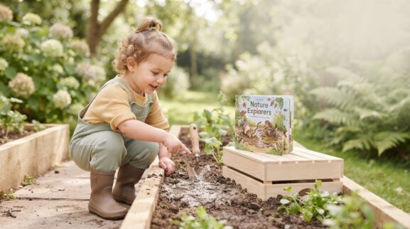Mud learning activity for a 2-year-old