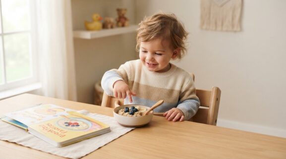 Oatmeal learning activity for a 1-year-old