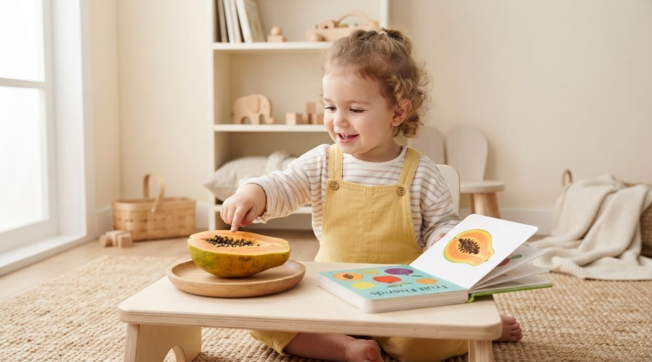 Learn the Word Papaya for 1-Year-Old Toddlers