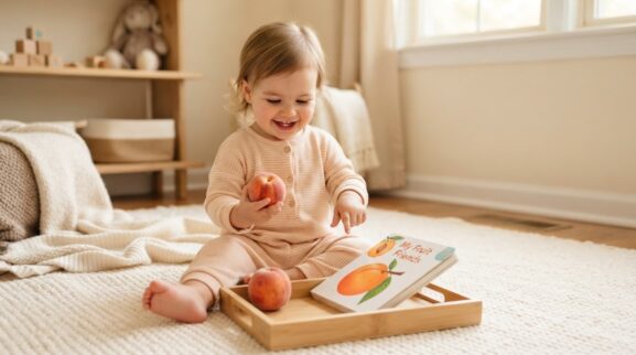 Peach learning activity for a 1-year-old