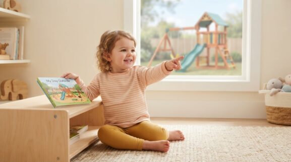 Playground learning activity for a 2-year-old