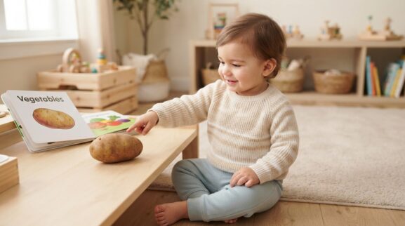 Potato learning activity for a 1-year-old