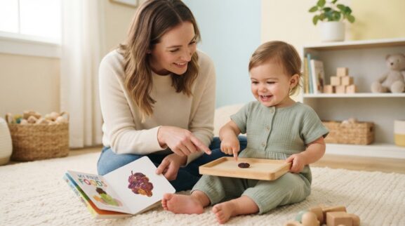 Raisin learning activity for a 1-year-old
