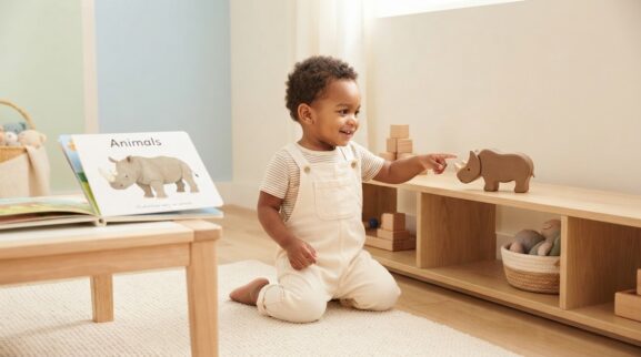 Rhinoceros learning activity for a 1-year-old