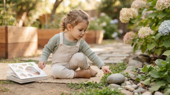 Rock learning activity for a 2-year-old