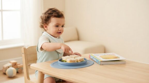 Sandwich learning activity for a 1-year-old