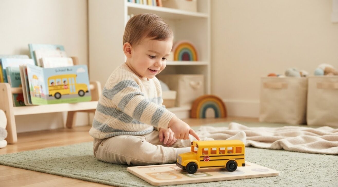 Learn the Word School Bus for 1-Year-Old Toddlers