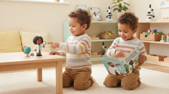 Scientist learning activity for a 2-year-old