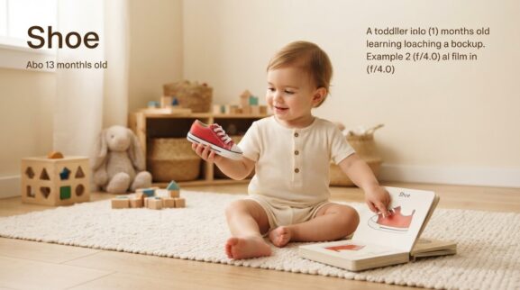 Shoe learning activity for a 1-year-old
