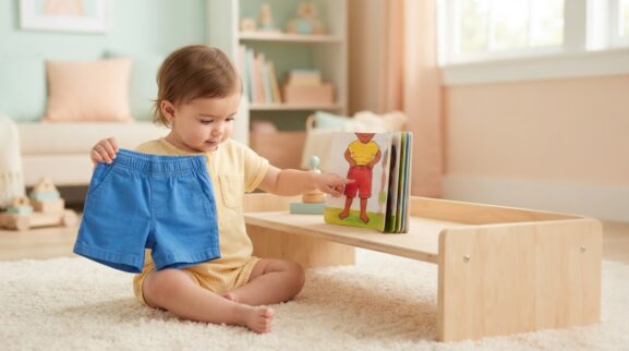 Shorts learning activity for a 1-year-old