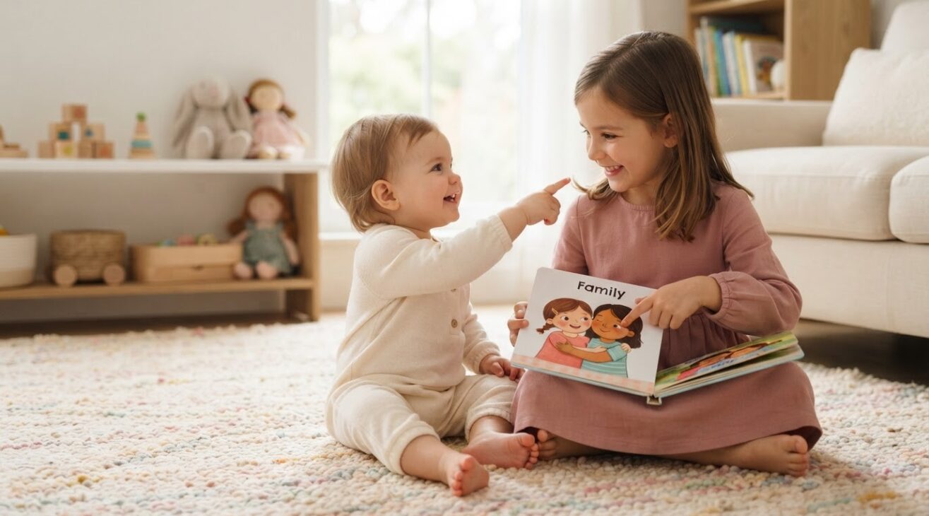 Learn the Word Sister for 1-Year-Old Toddlers
