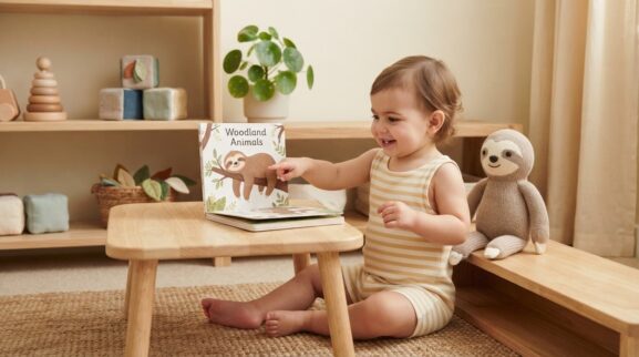Sloth learning activity for a 1-year-old