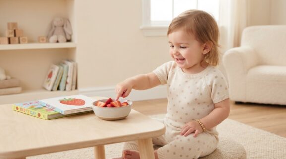 Snack learning activity for a 1-year-old