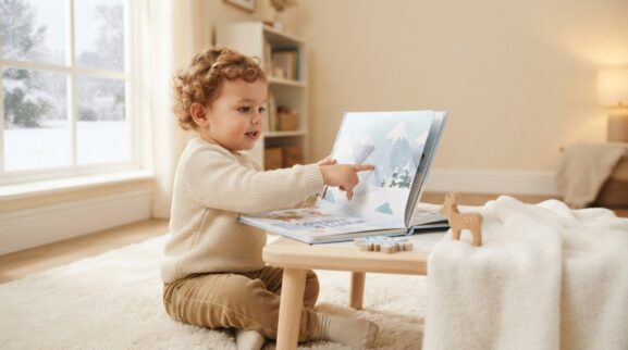 Snowy learning activity for a 2-year-old