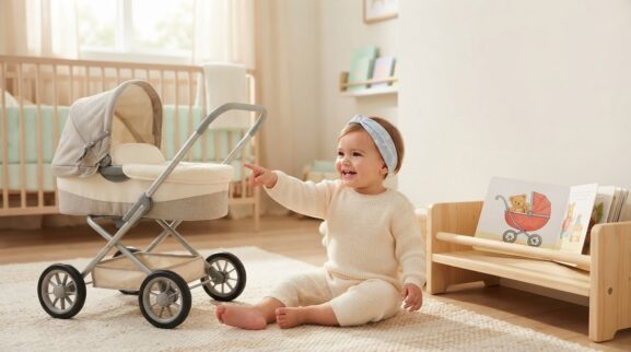 Stroller learning activity for a 1-year-old