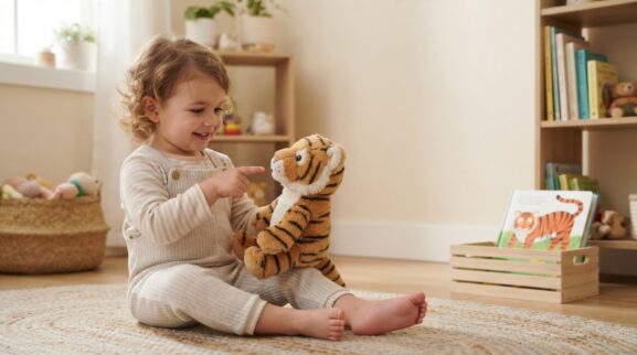 Tiger learning activity for a 1-year-old