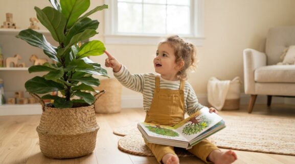 Tree learning activity for a 2-year-old