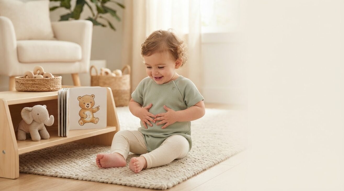 Learn the Word Tummy for 1-Year-Old Toddlers