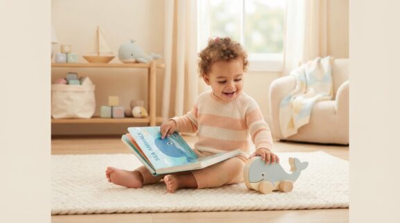 Whale learning activity for a 1-year-old